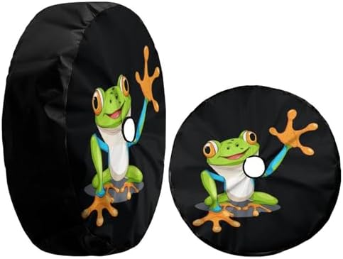 Frog Spare Tire Cover with Backup Camera Hole Wheel Tire Cover Fit Trailer - Image 3