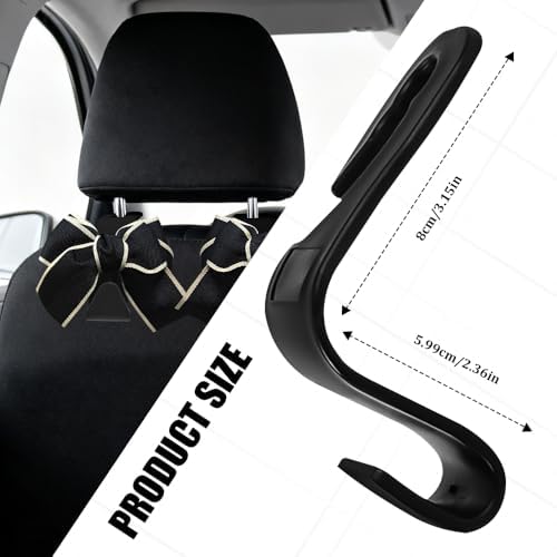 2PCS Car Seat Headrest Hooks, Car Bag Hooks, Cute Bow Knot Vehicle Seatback - Image 2