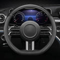 Microfiber Leather Steering Wheel Cover, D-Shape Carbon Fiber Black Wire Trim by Unknown