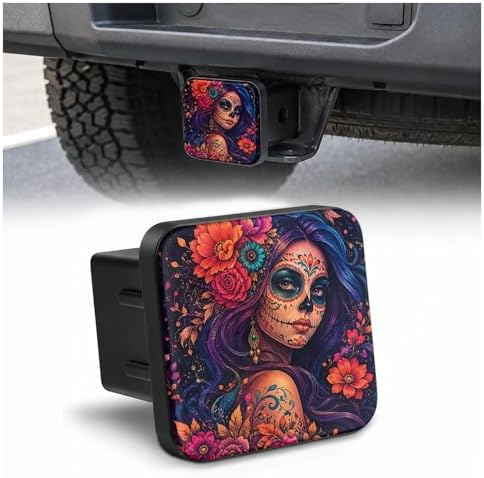 Hitch Cover Receiver Tube Hitch Plug Mexican Sugar Skull Woman, Tool-Free by Unknown