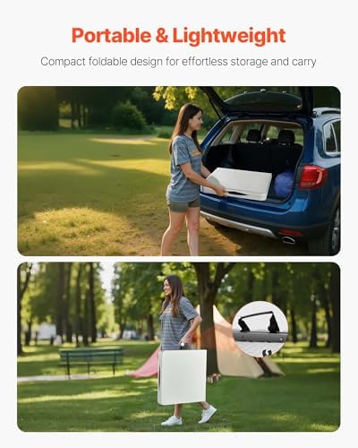 VEVOR Folding Table, Heavy Duty Portable Fold-in-Half Utility Table, Indoor - Image 7