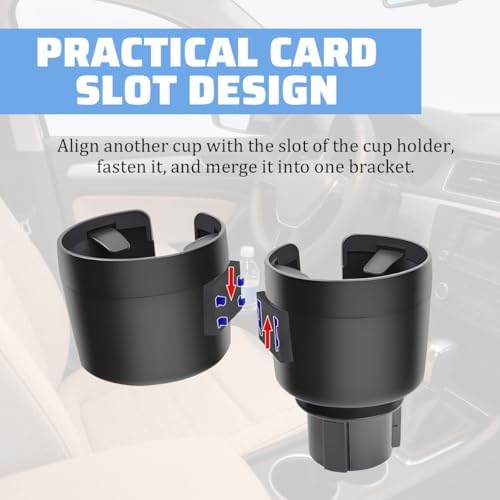 Car Double Cup Holder Expander, 2 in 1 Multifunctional Vehicle Cup Holder - Image 4