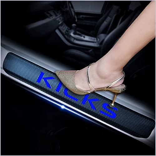 4Pcs Car Door Sill Protector for Nissan Kicks, Carbon Fiber Anti-Scratch Guard by Unknown