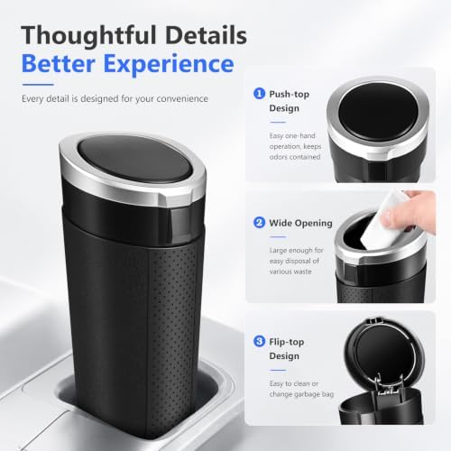 Car Trash Can with Lid, 1 Pack - Image 3