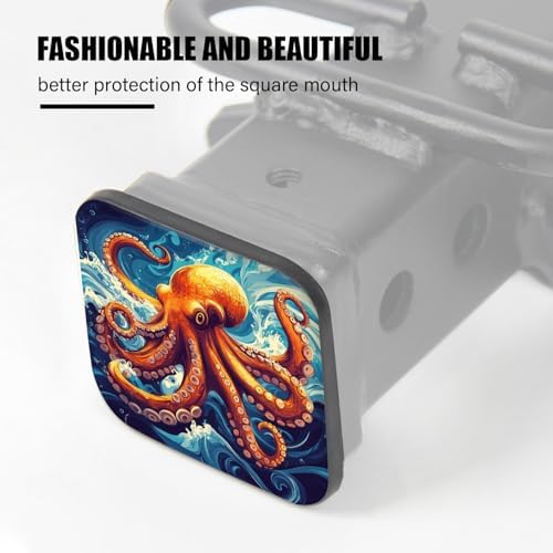 Hitch Cover Fits for 2-Inch Hitch, Octopus Amidst The Surging Ocean Waves - Image 4