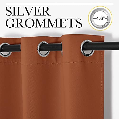 NICETOWN Window Curtains Blackout Drapes, 1 Pair, 34 by 45-in, Burnt Orange - Image 3