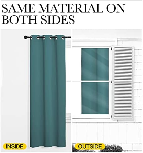 NICETOWN Kitchen Blackout Curtains, 1 Pair, 42 by 68-inch, Sea Teal - Image 6