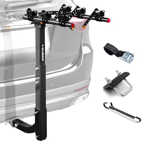 IKURAM R 3 Bike Hitch Mount Foldable Bicycle Carrier, Fits 2" Receiver by IKURAMR