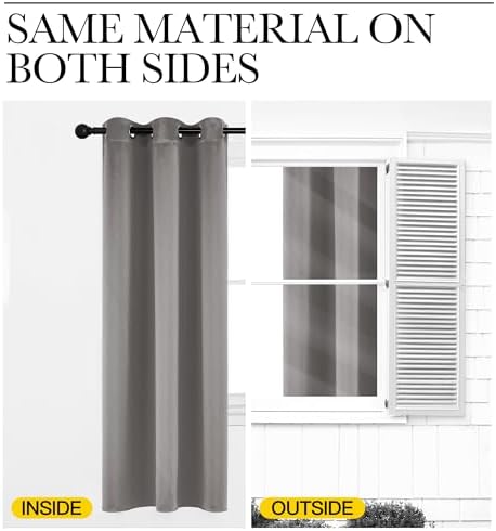 NICETOWN Chrome Gray Blackout Curtains - Image 6