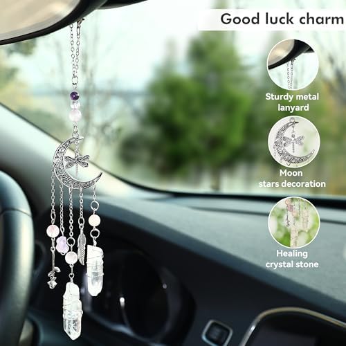 Car Rear View Mirror Accessories Car Hanging Ornament, Witchy Butterfly&Moon - Image 3