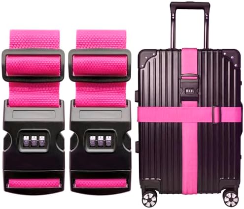 2 PCS Luggage Strap 78" x 2" Suitcase Belts Wide Adjustable Packing Straps by VVEIFO