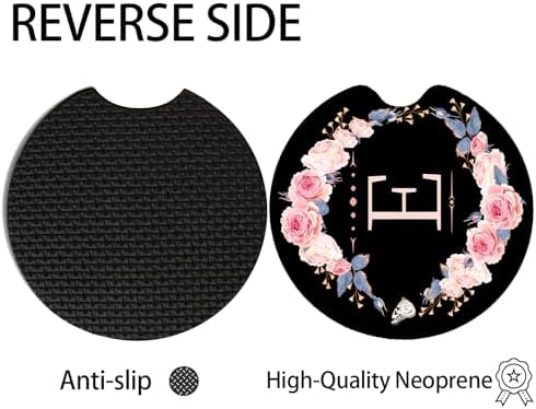 2pcs Letter E Car Coasters, Absorbent Universal neoprener Cup Holder Coasters - Image 4