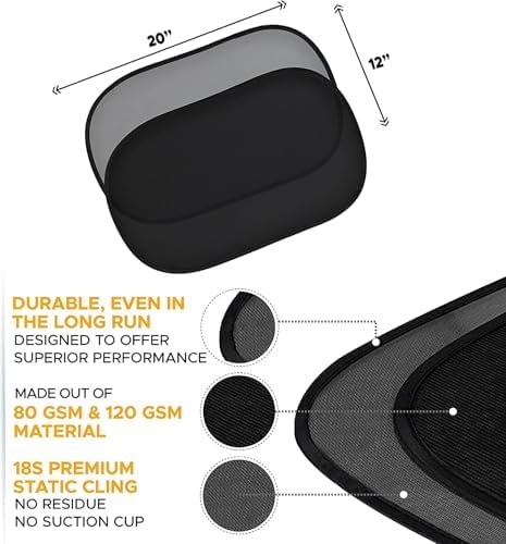 EcoNour Car Window Shades for Baby | Protects Baby from Sun & Heat - Image 4