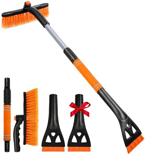 34" Extendable Ice Scrapers for Car Windshield 2-in-1 Snow Brush for Car Snow by BFONS