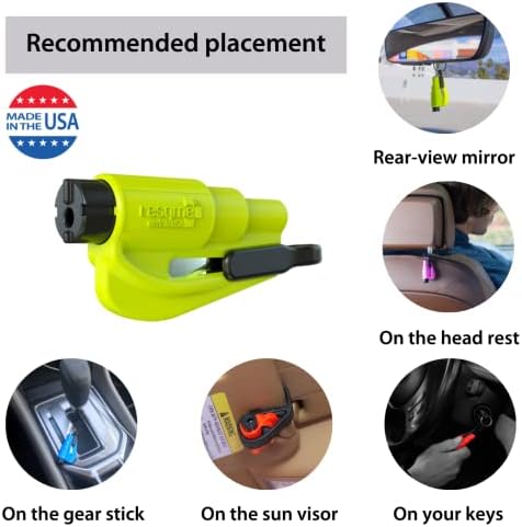 resqme The Original Emergency Keychain Car Escape Tool, 2-in-1 Seatbelt Cutter - Image 6