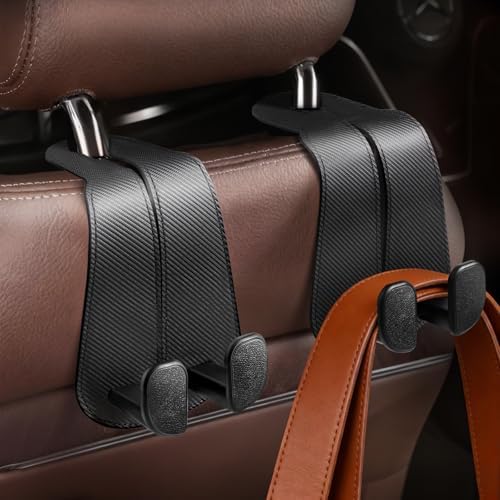 CoBak Extra Wide Car Seat Back Hooks, Premium Stitched Leather Headrest Hangers by PopulartabletcasebrandWegivepeoplethebestdesignofprotectingvariouselectronicdevices