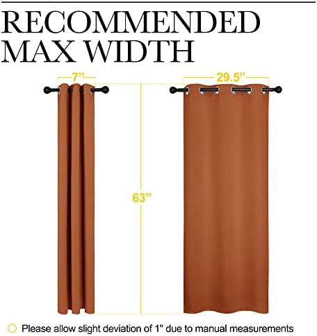 NICETOWN Blackout Curtain Panels, 1 Pair, 34 x 63-inch, Burnt Orange - Image 7