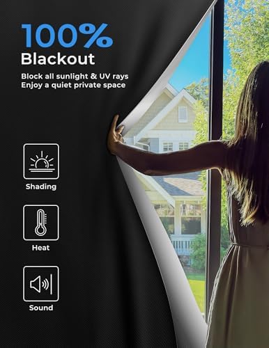 Sumobaby Blackout Curtains Portable 46”x64” No Drill Black Out Window Cover - Image 2