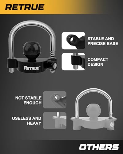 RETRUE Universal Trailer Coupler Lock, Heavy-Duty Hitch Ball Lock - Image 3