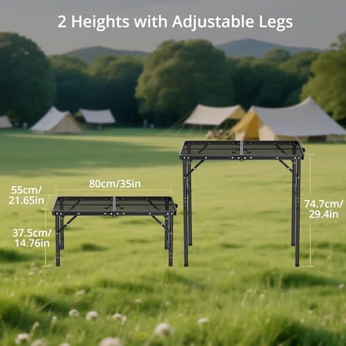Anbte 3ft Portable Grill Table Max 29.5", 2 Adjustable Heights - Image 3