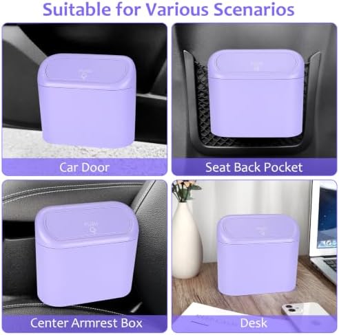 Accmor Car Trash Can with Lid, Mini Vehicle Garbage Can with 30 Trash Bags - Image 6