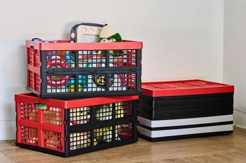 Aebeky 3-Pack Plastic Collapsible Storage Crates-30L, Foldable Plastic Crates - Image 7