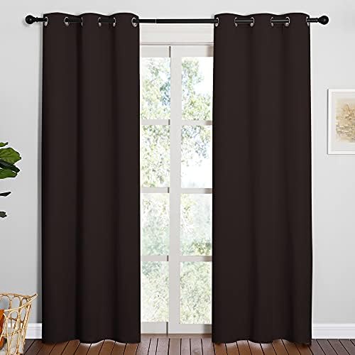 NICETOWN Energy Smart Blackout Curtains, 2 Panels, 42 x 84-in, Toffee Brown - Image 2