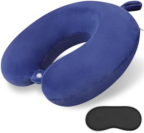 Travel Pillow, Neck Pillows for Airplanes, Memory Foam, Vivid Blue by Gosider