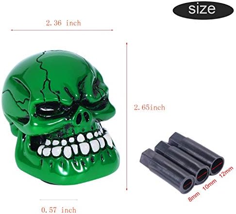 Skull Shift Knob Cars Truck Gear Shifter Stick Handle SUV Green - Image 4
