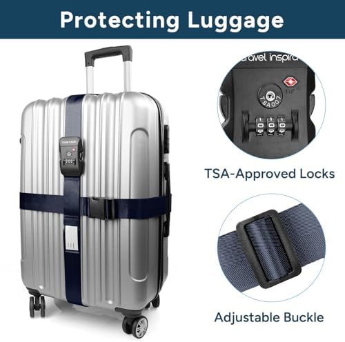 Travel Inspira TSA Approved Luggage Straps Heavy Duty Suitcase Belt - Image 4