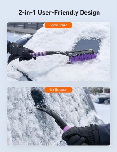 AstroAI 27" 2-in-1 Detachable Snow Brush & Ice Scrapers - Image 2