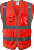 JKSafety Safety Vest for Men Women Reflective Hi Vis JK159 Red 3XL by JKSafety