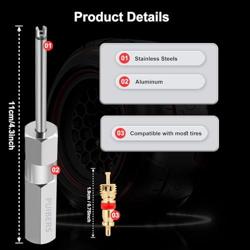 Valve Stem Removal Tools, 4.3 Inch Valve Core Removal Tool Set - Image 3