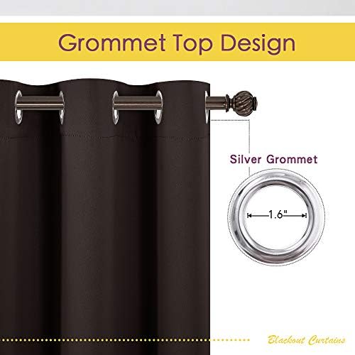 NICETOWN Room Darkening Curtains, 2 Panels, 34 x 54-inch, Toffee Brown - Image 2