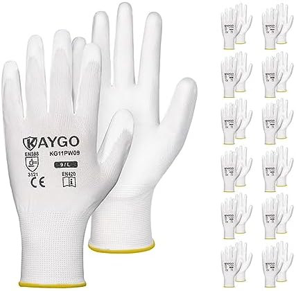 KAYGO Safety Work Gloves for Men Women, PU Coated Palm & Fingers by KAYGO