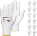 KAYGO Safety Work Gloves for Men Women, PU Coated Palm & Fingers by KAYGO