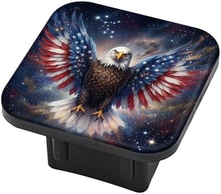 Trailer Hitch Cover, American Flag Eagle Hitch Cover Rubber Towing Hitch Plug by PATBIXES