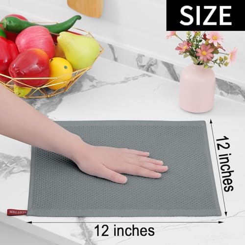 Homaxy 100% Cotton Waffle Weave Kitchen Dish Cloths 18-Pack - Image 5