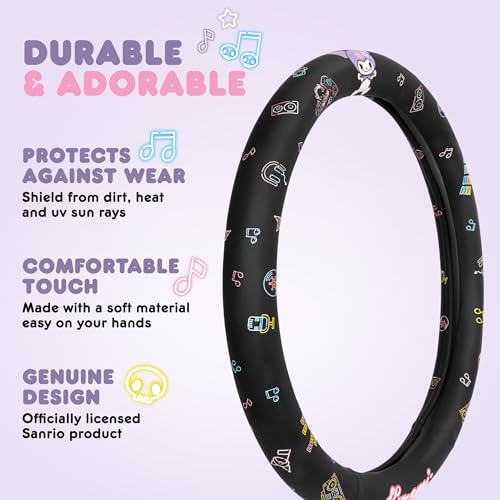 Sanrio Hello Kitty and Friends Kuromi Black Car Steering Wheel Cover, Universal - Image 2