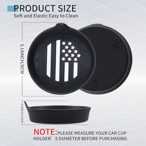 Amooca 2-Pack Car Cup Coaster Silicone Spill-Proof Cup Holder Inserts - Image 6