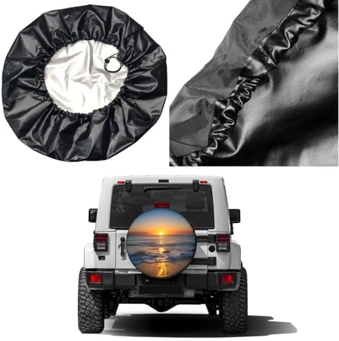 Colorful Sun Over The Sea Waves Reflections Tropics Spare Tire Cover Dust-Proof - Image 5