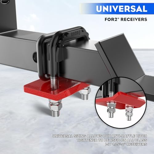 Hitch Tightener Anti-Rattle Clamp -Rubber Isolator and Anti-Rust Double Coating - Image 4