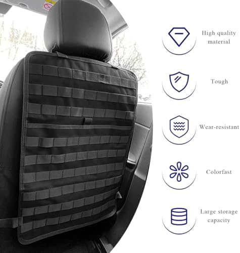 Sun Walker Car Seat Back Organizer, Sag Proof Nylon Vehicle Seat Back Tactical - Image 3
