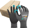 Kebada W1 Safety Work Gloves for Men Women, 120 Pairs Bulk Pack, PU Coated by KEBADA