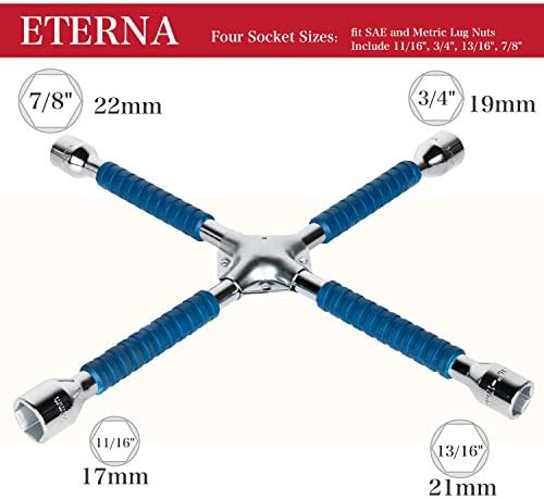 ETERNA Professional 20" Four Way Lug Wrench, Car Wheel Lug Nut Cross Wrench - Image 2