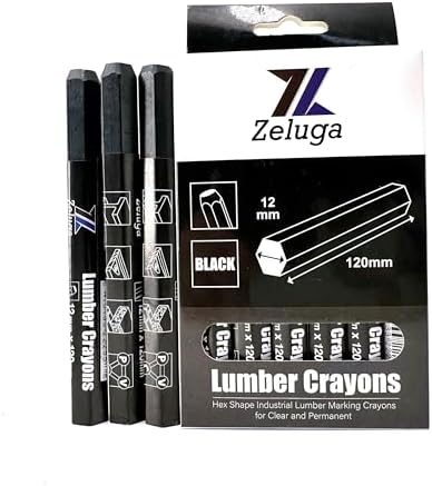 Zeluga 4.7in. x 0.47in. Hex Shape Industrial Lumber Marking Crayons - Image 3