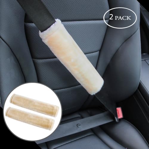 Amooca 2-Pack Soft Furry Universal Seatbelt Cover Car Shoulder Pad - Image 6