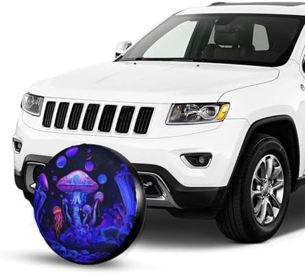 Cute Boho Mushrooms Spare Tire Cover Purple Pink Weatherproof Wheel Protectors - Image 2