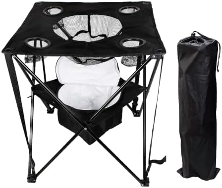 OVENTE Collapsible Folding Camping Table, Insulated Cooler by OVENTE