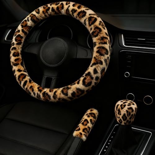 Fluffy Steering Wheel Cover 3PCS Set – Plush Fuzzy Fur Steering Wheel Cover by Unknown
